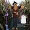 6FT Halloween Standing Scarecrow, Life-Size Animated Ghost Decor with Light-up Eyes, Spooky Sound, Moving Arms & Head, Sound Activated Haunted House Props for Halloween Party Decorations